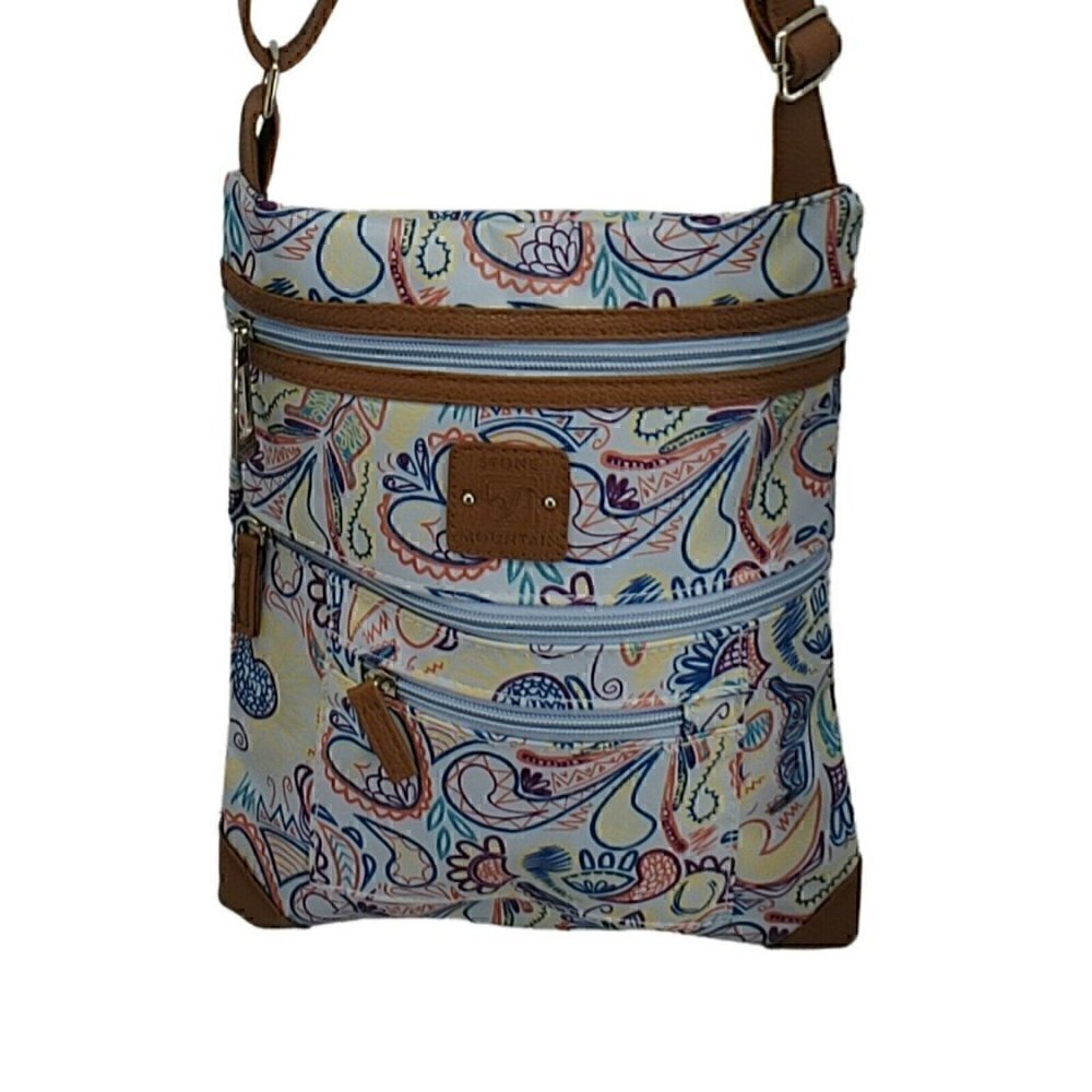 STONE MOUNTAIN  Paisley Nylon Crossbody Light Weight Travel Bag Good Pre-Own